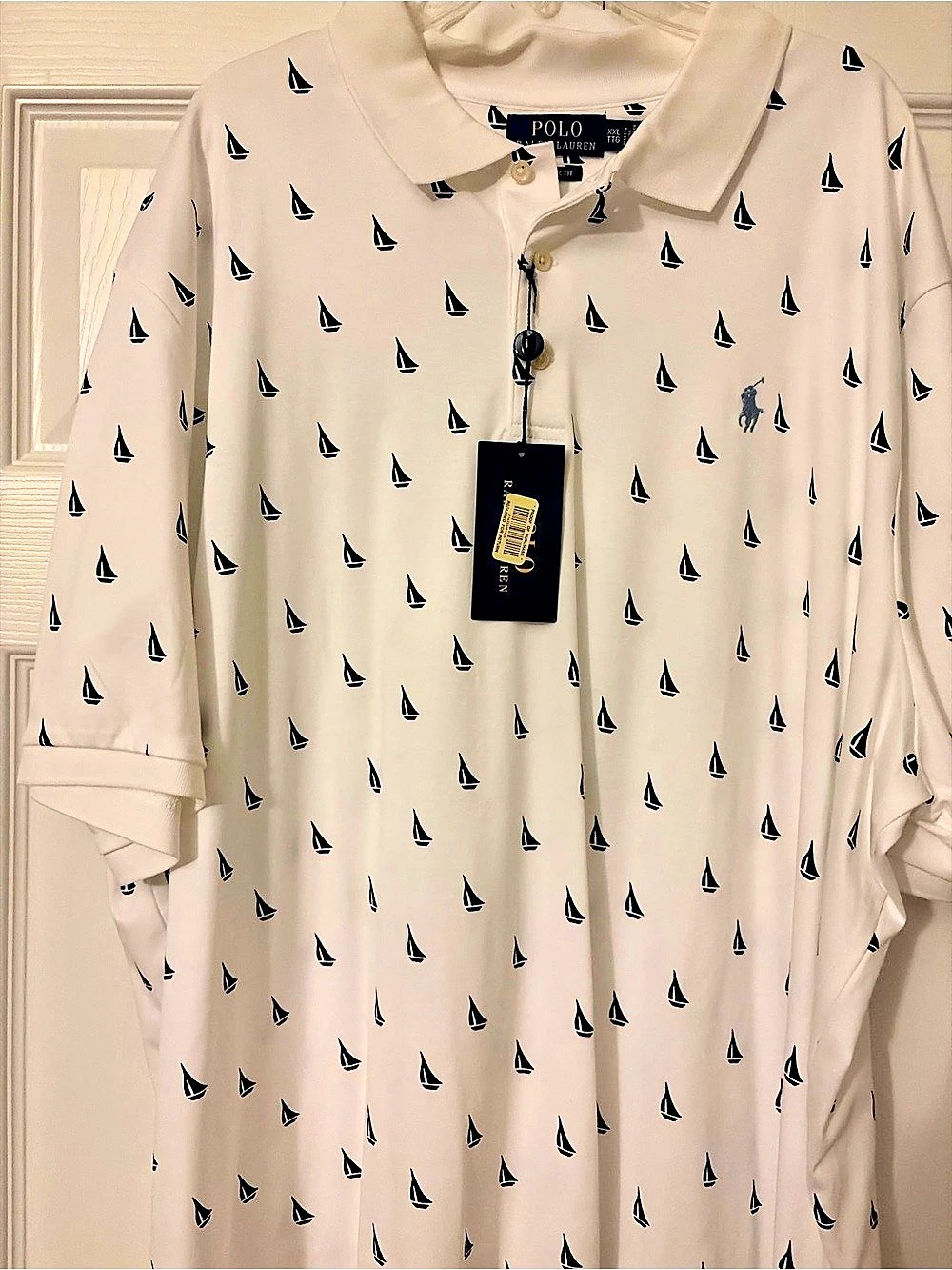 Polo Ralph Lauren Classic Fit Nautical Print Polo in White Size XXL NWT